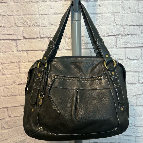 Fossil Black Shoulder Bag with contrasting stitching Western Bohemian Like New - Picture 9 of 9